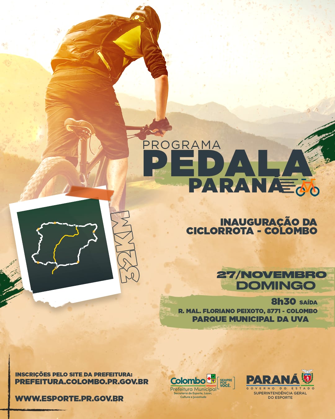 Colombo inaugura no próximo domingo (27) sua ciclorrota dentro do Programa Pedala Mais Paraná