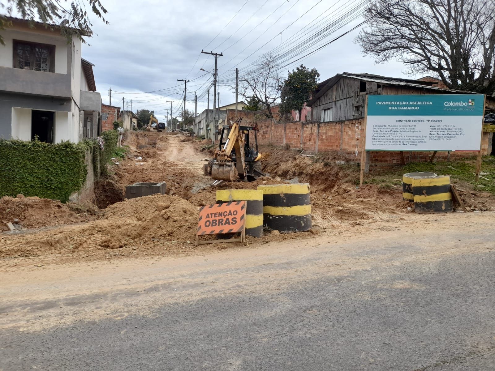 Em obras: Ruas Camargo e Cinco de Fevereiro serão asfaltadas