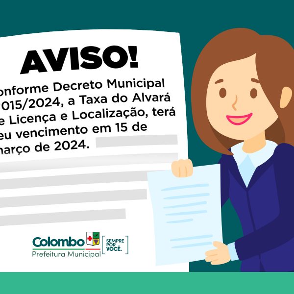 TAXA DE ALVARÁ DE LICENÇA E LOCALIZAÇÃO/VIGILÂNCIA SANITÁRIA – VENCIMENTO EM 15 DE MARÇO DE 2024