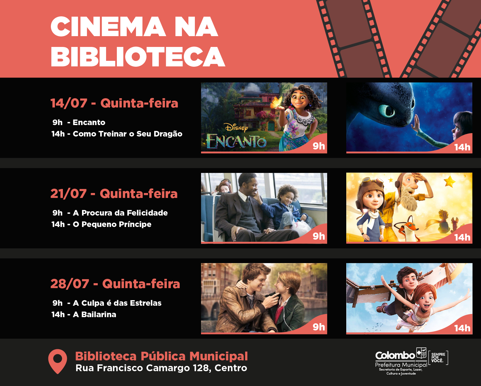 Cinema nas bibliotecas  Secretaria Municipal de Cultura