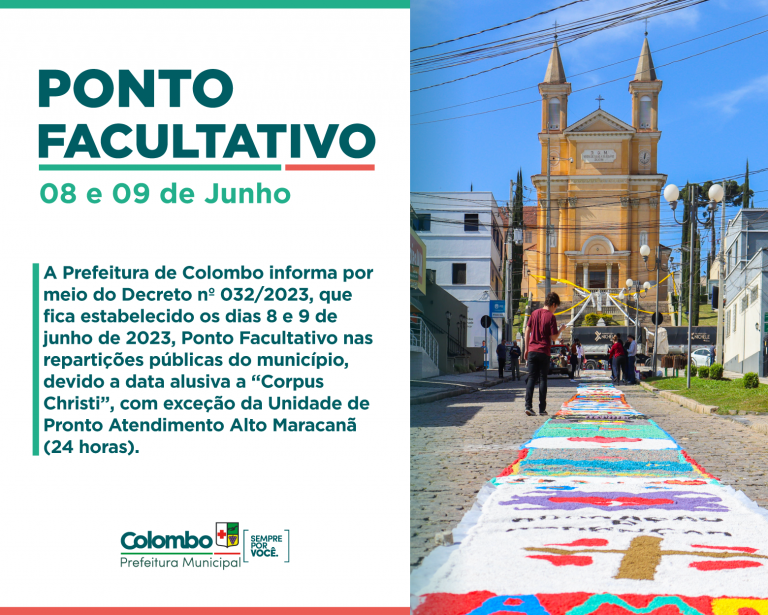 Prefeitura Informa: Ponto Facultativo no Feriado de “Corpus Christi ...