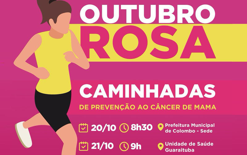 Outubro Rosa: Caminhada alusiva incentiva para ações de avaliação e diagnóstico precoce