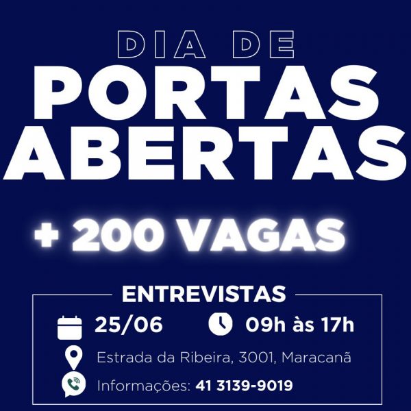 Empresa de grande porte em Colombo anuncia 200 vagas de emprego no mutirão Portas Abertas