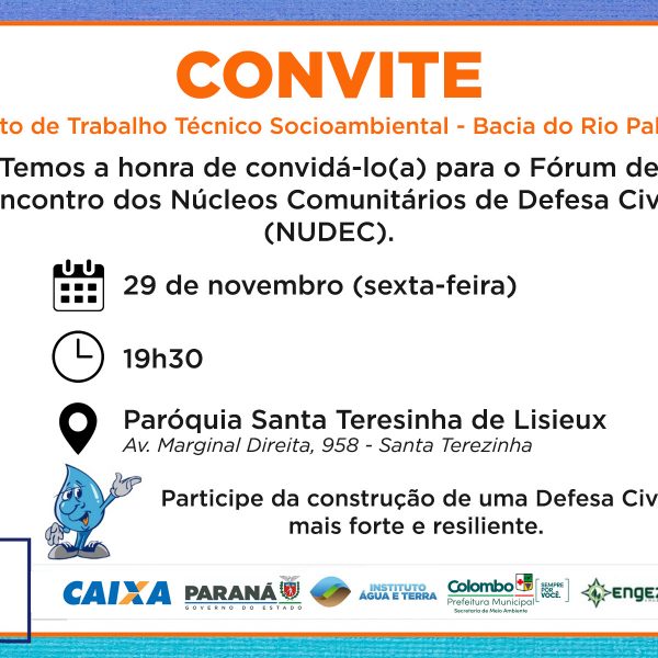 Fórum de Defesa Civil acontece na próxima semana no bairro Santa Terezinha