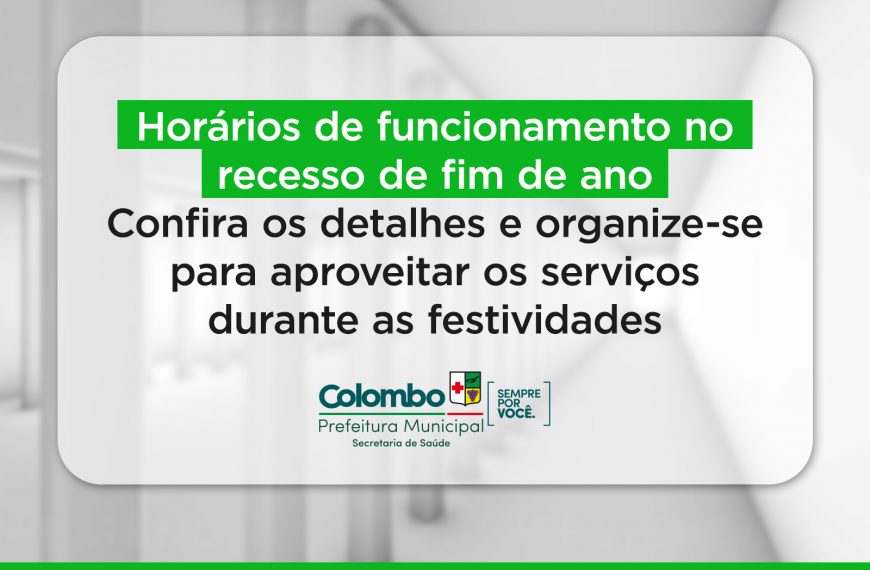 Saúde: Horários de funcionamento no recesso de fim de ano