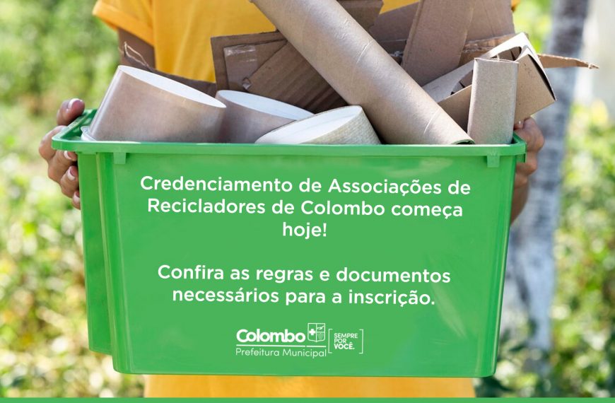 Credenciamento de Associações de Recicladores de Colombo começa hoje!