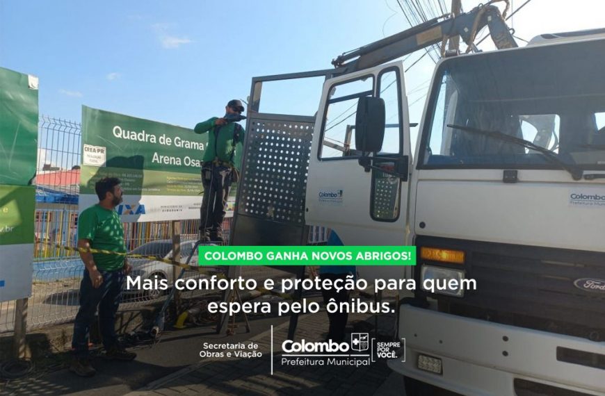 Colombo inicia obras de instalação de novos abrigos de ônibus