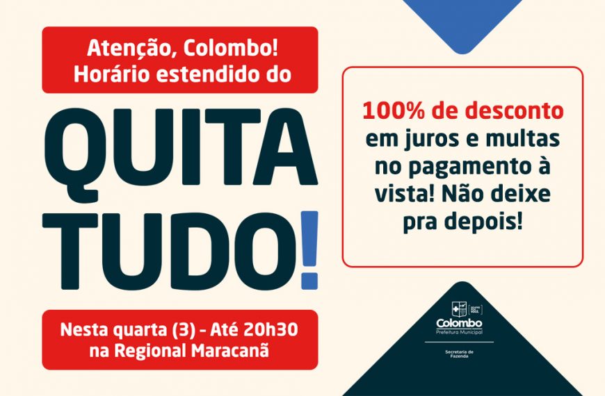 Horário de atendimento do Programa Quita-Tudo nesta quarta-feira (3)