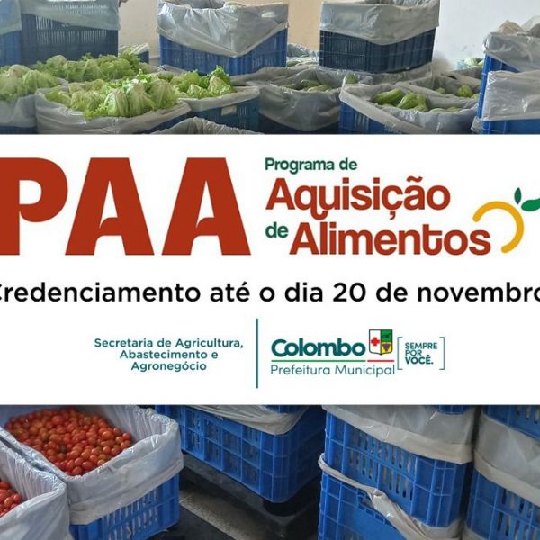 Colombo abre credenciamento para entidades socioassistenciais participarem do PAA Federal