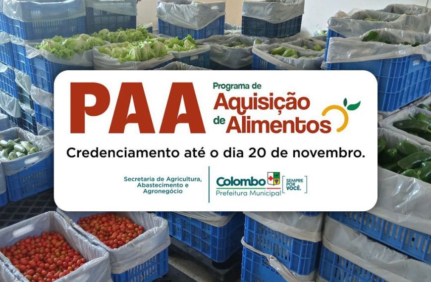 Colombo abre credenciamento para entidades socioassistenciais participarem do PAA Federal