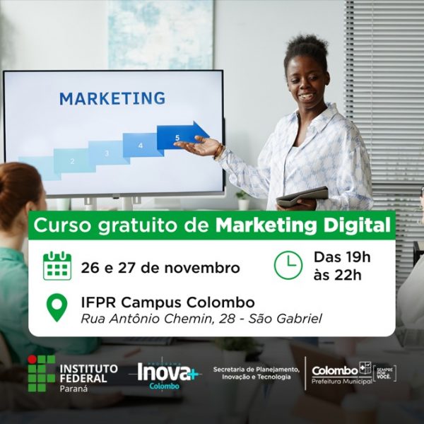 Inova Mais Colombo: Prefeitura promove curso gratuito de Marketing Digital