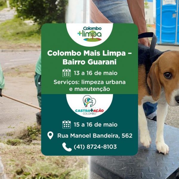 Colombo Mais Limpa inicia no bairro Guarani com ações integradas em maio