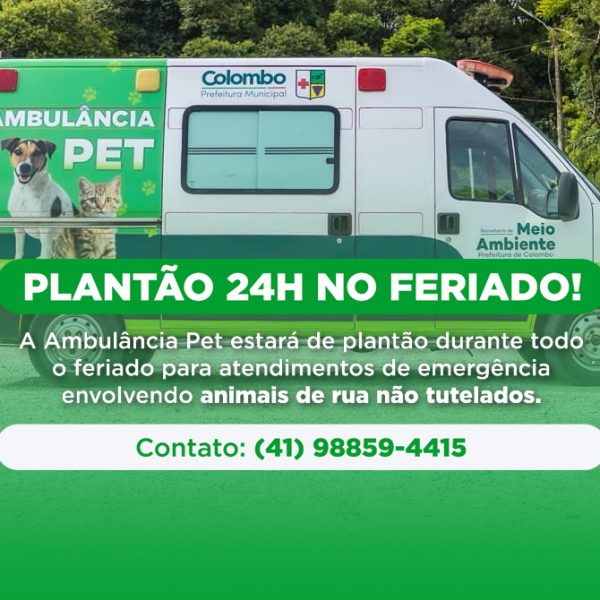 Ambulância Pet de Colombo mantém plantão 24 horas durante o feriado