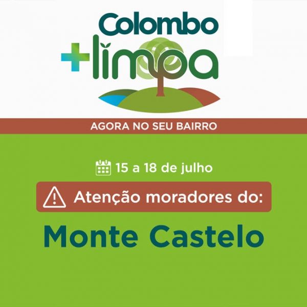 Colombo + Limpa chega ao Monte Castelo entre os dias 15 e 18 de julho