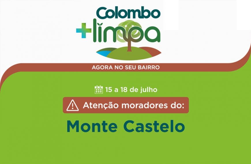 Colombo + Limpa chega ao Monte Castelo entre os dias 15 e 18 de&hellip;