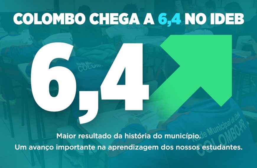 Colombo alcança 6,4 no Ideb 2025, maior resultado da história