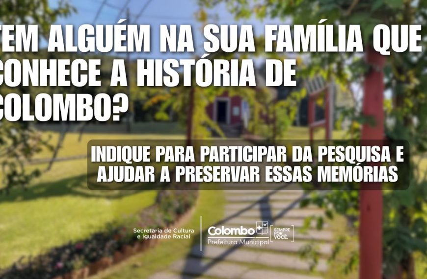 Colombo busca moradores com mais de 90 anos para preservar histórias e memórias