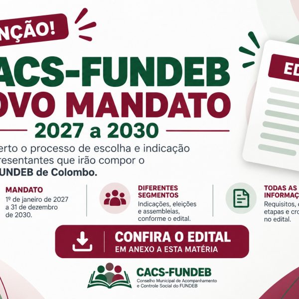 Quem acompanha os recursos da educação em Colombo? Conheça o CACS-FUNDEB e saiba como participar
